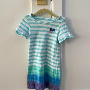 STRIPED DRESS + EMBROIDERED HEART